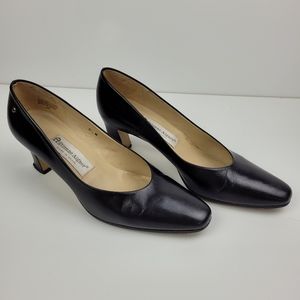 ETIENNE AIGNER TAYLOR BLACK LEATHER HEELS SIZE 8 1/2